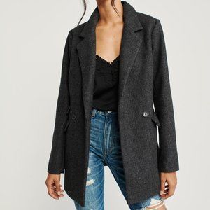 Abercrombie & Fitch Wool-Blend Blazer Dark Grey XS